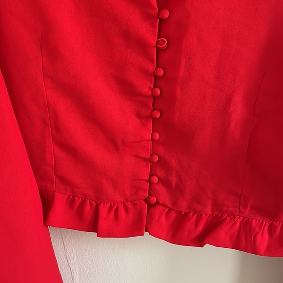 Red long sleeve blouse - Picture 3 of 6